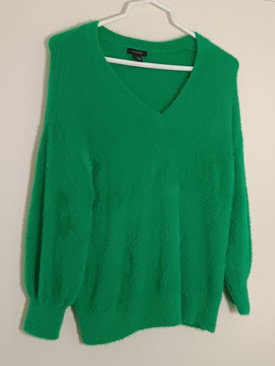 Halogen  v-neck long sleeve pullover womens green  solid xs - Picture 1 of 6